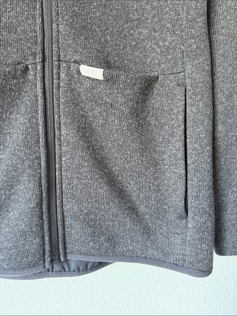 Figs Women Heathered Dark Gray Full-Zip Sweater Jacket - Picture 3 of 11